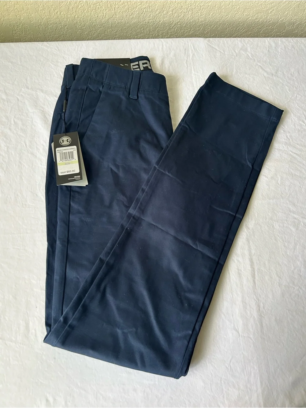 Under Armour Men's Navy Blue Chino Golf Pants Straight 30x36 $85 MSRP